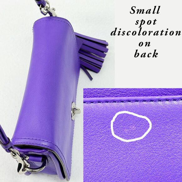 COACH Legacy Penny Ultra Violet Leather #19914 Crossbody Hang Tag and Tassel - Picture 10 of 11